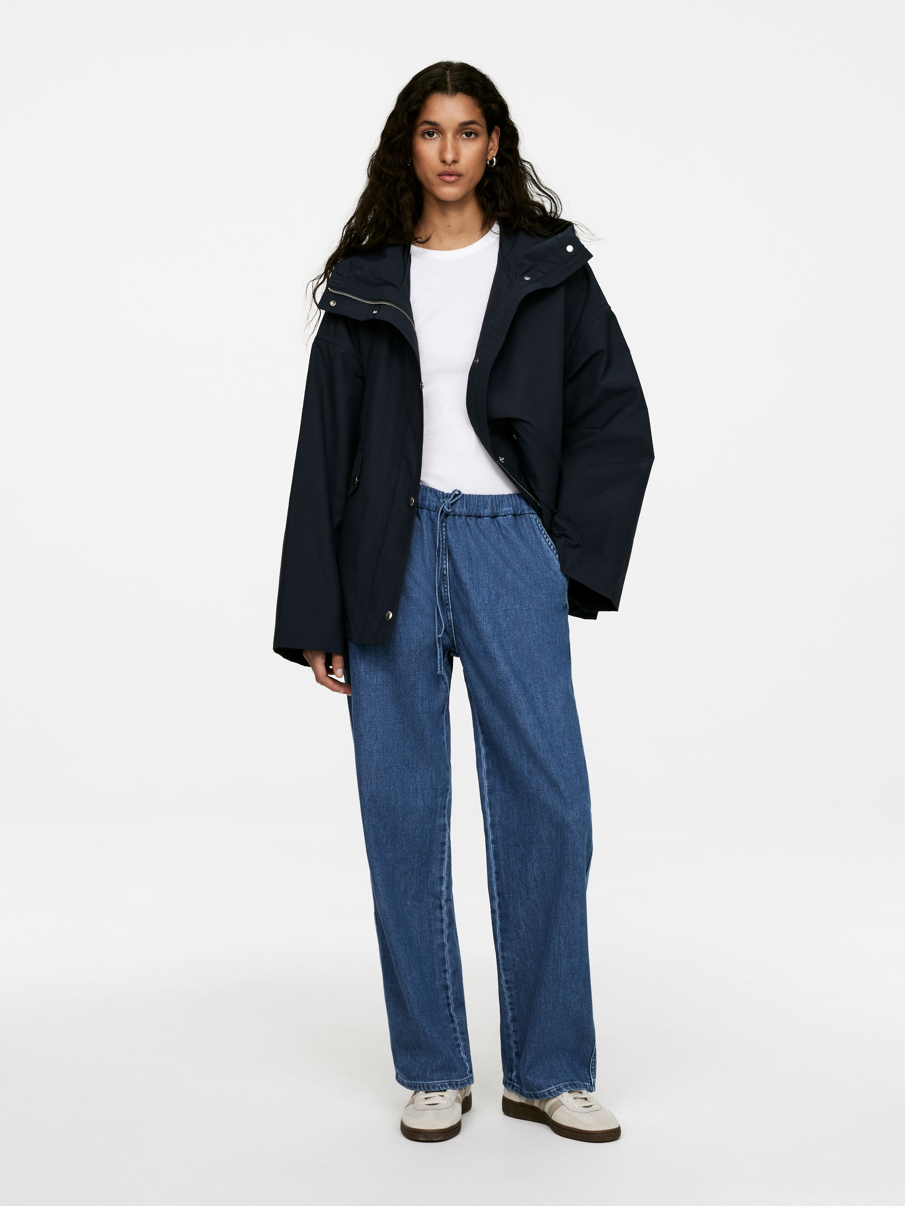 Drawstring Denim Trousers – Washed Blue – Women – Arket Gb