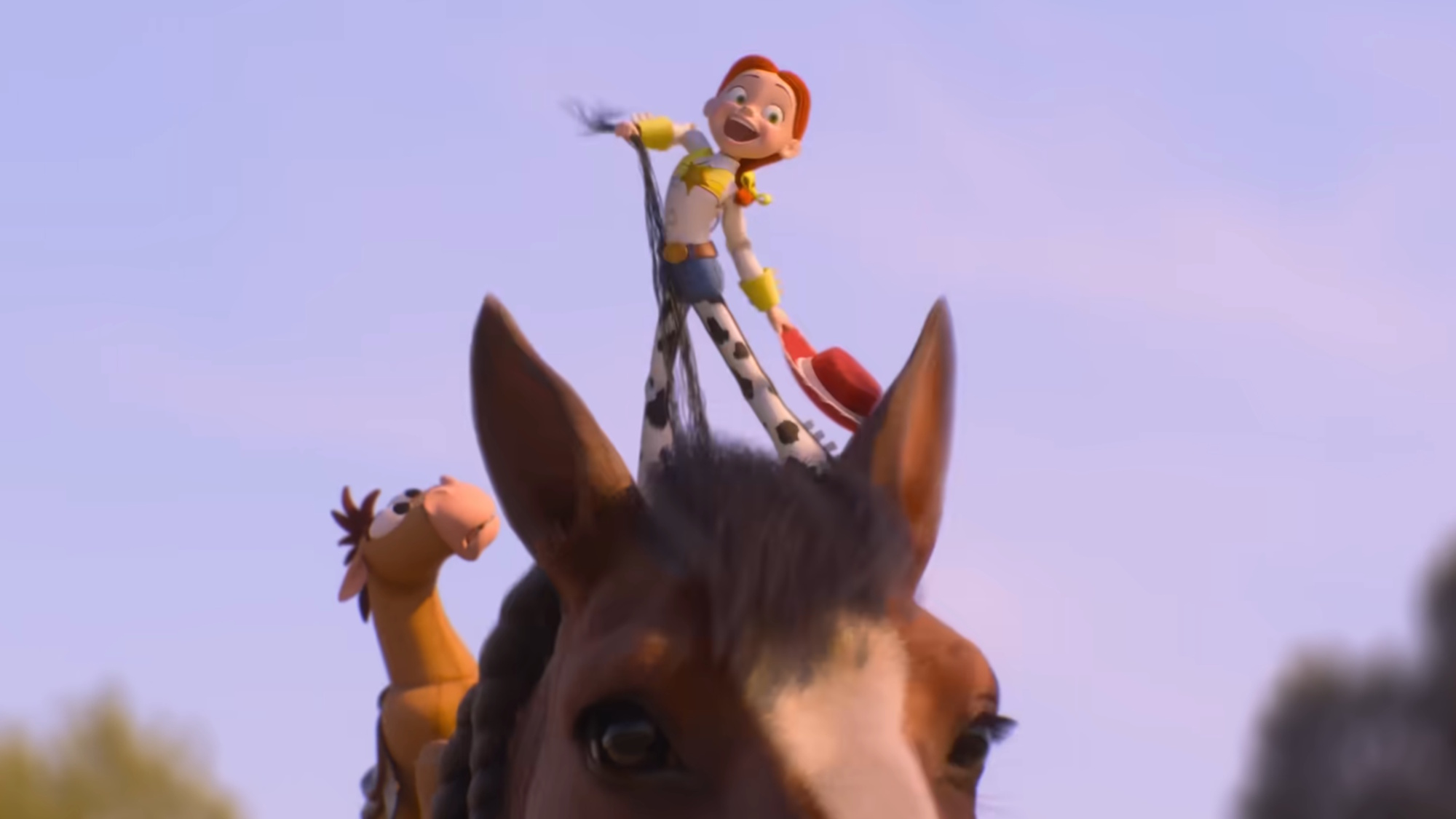 Jessie is shown atop a horse in Toy Story 5.