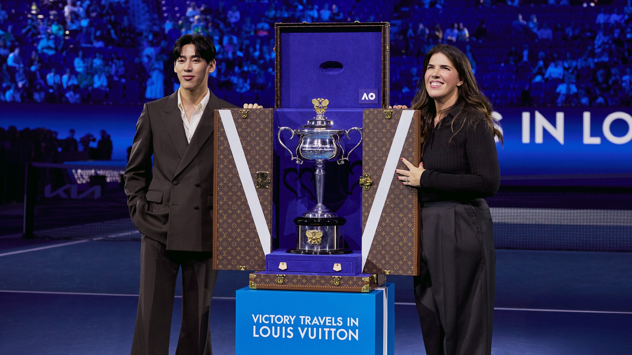 Louis Vuitton Trophy Trunks Australian Open 2026 winners Carlos Alcaraz Elena Rybakina