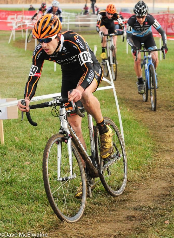 Jeremy Durrin (Optum Pro Cycling) riding in the top ten
