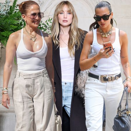 custom collage of celebrities in white tank tops