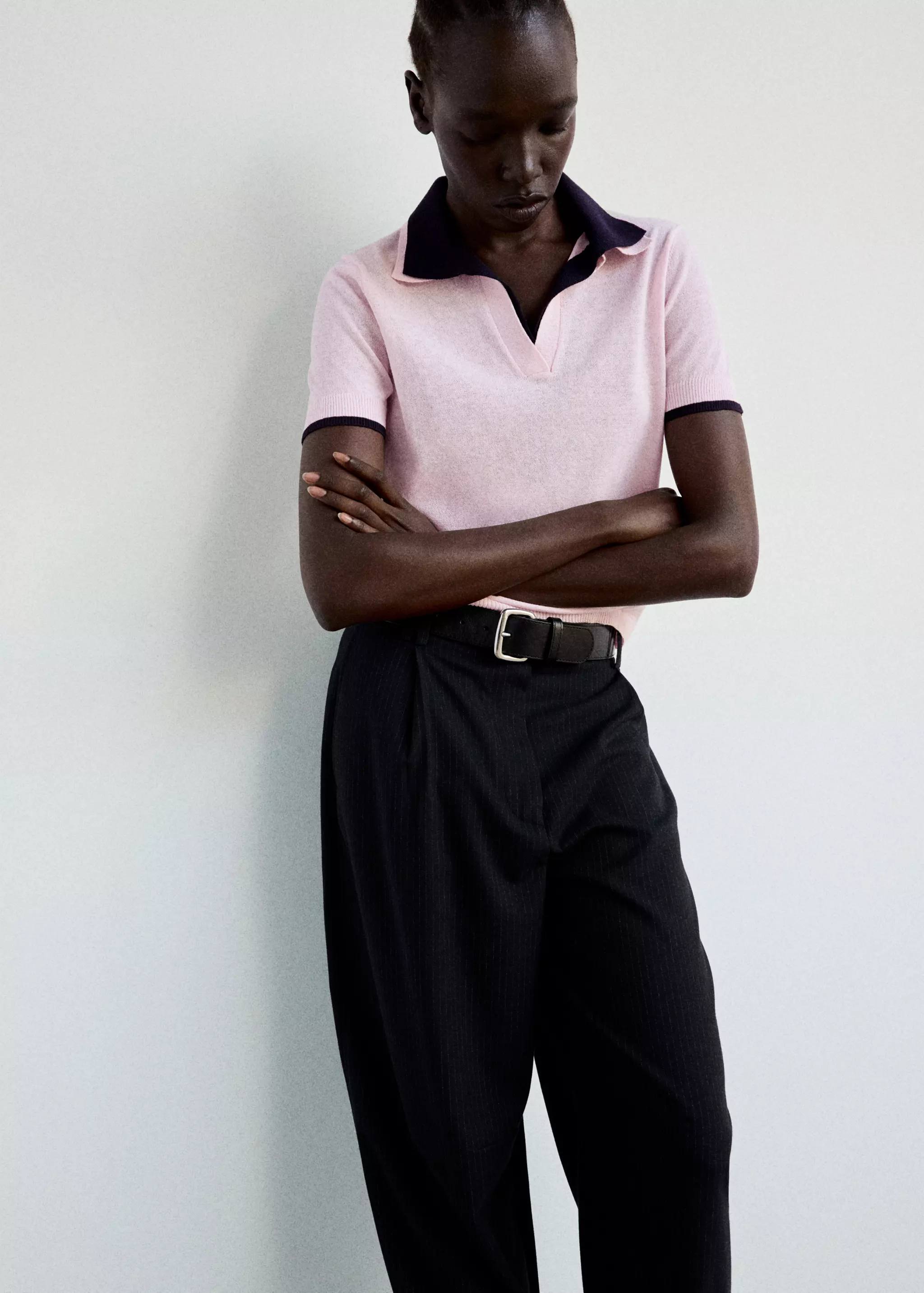 Contrast Polo Neck Jersey - Women | Mango Usa