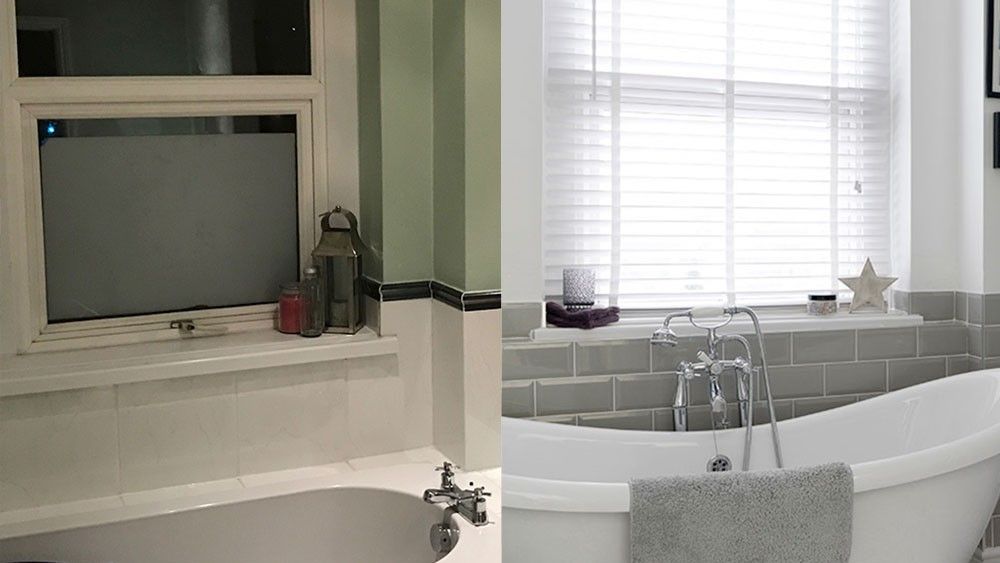 bathroom makeover before and after