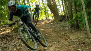 Mountain bike riders using the new Industry Nine Duo wheelsets