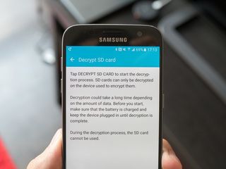 Galaxy S7 SD card encryption screen