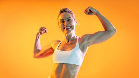 a senior woman exercising