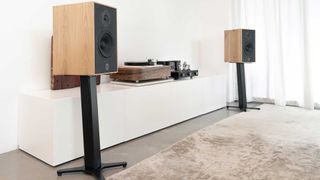 Atlas & Hurd Tempest speakers on white background