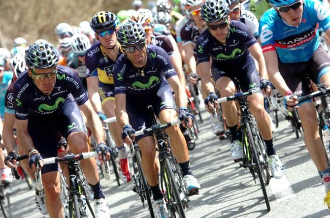 Pablos Lastra, Alejandro Valverde and Giovanni Visconti (Movistar)