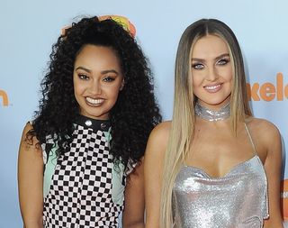 Leigh Anne Pinnock and Perrie Edwards from Little Mix who are both pregnant in 2021.