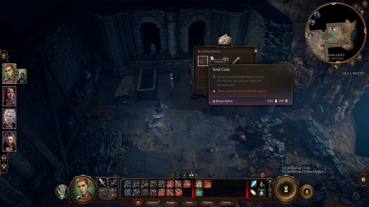 Baldur's Gate 3 Soul Coin location two in Dank Crypt