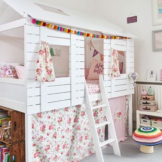 kids bedroom with white walls