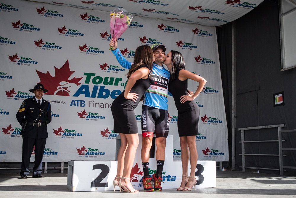 Cesare Benedetti (Bora-Argon 18) stepped up to get todays most aggressive jersey