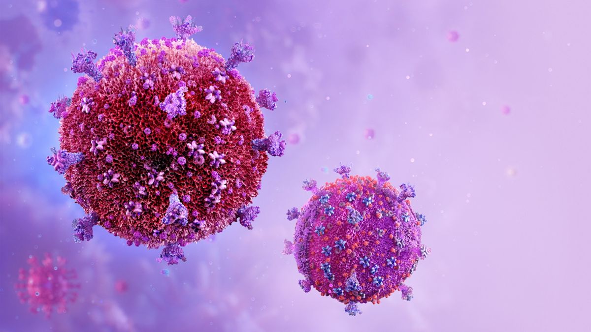 A 3D rendering of HIV