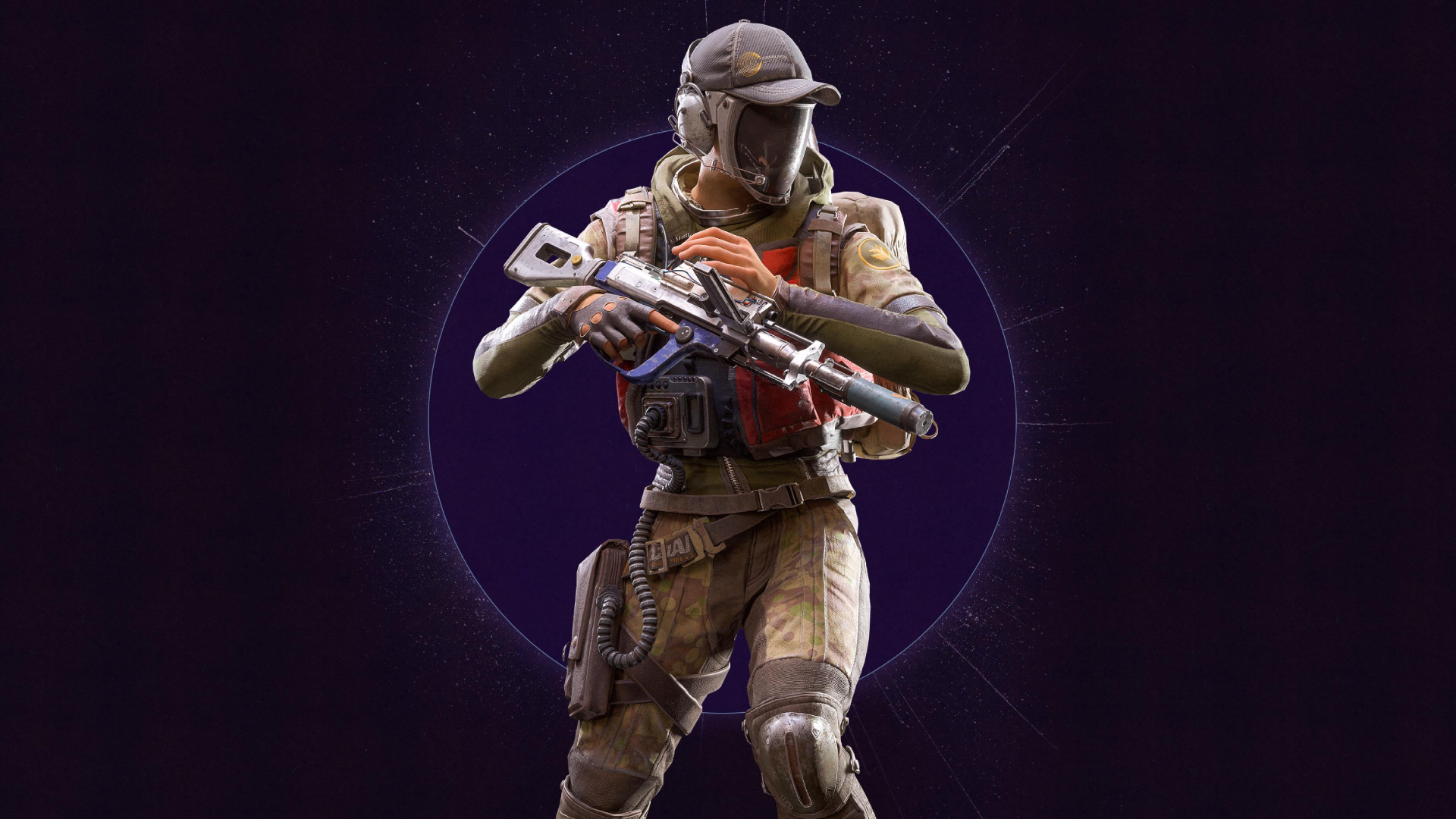 Arc Raiders: A character wearing the Recon outfit (the Season 4 Trials reward) while reloading a rifle, against a purple background.