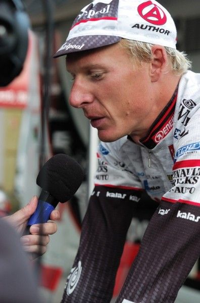 Stanislav Kozubek (Psk Whirlpool - Author) talks to the press after taking second place.