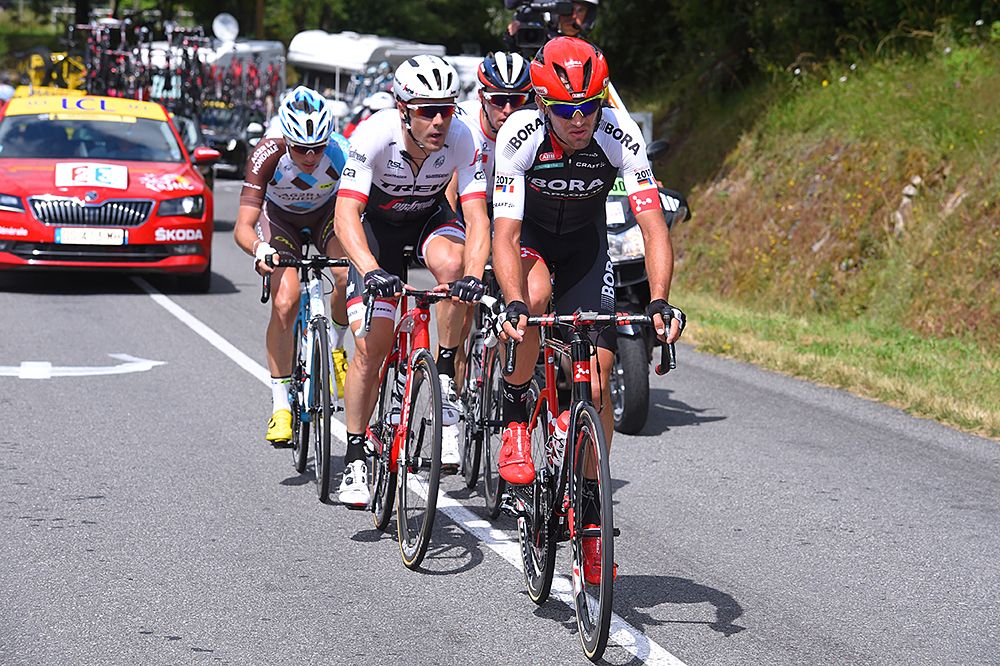 The day's four-man breakaway