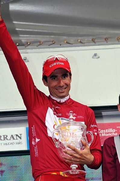 David Moncouti&eacute; (Cofidis) in the red mountains jersey.