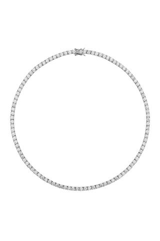 Kate Round Cut, Lab-Grown White Sapphire Silver RiviÈre Necklace