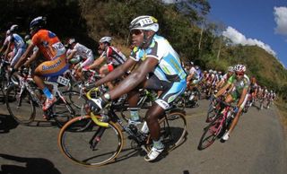 Gasore Hategeka stays focussed in the bunch