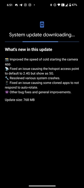 Nothing's official patch notes for the Phone 2a Plus.