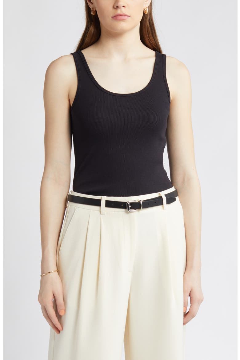 Rib Scoop Neck Cotton Tank