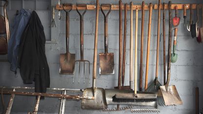 Storing garden tools properly in winter makes them easy to find and helps extend their lifespan