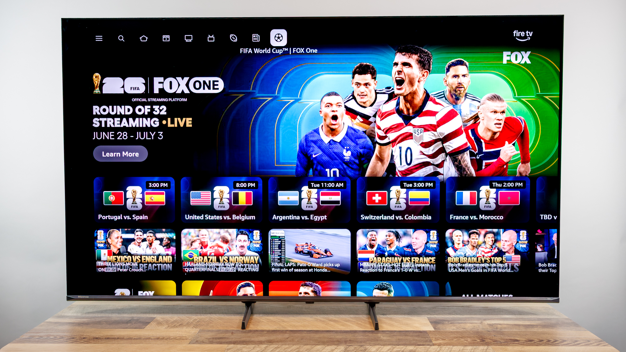 Hisense U6SF Pro TV on a desk