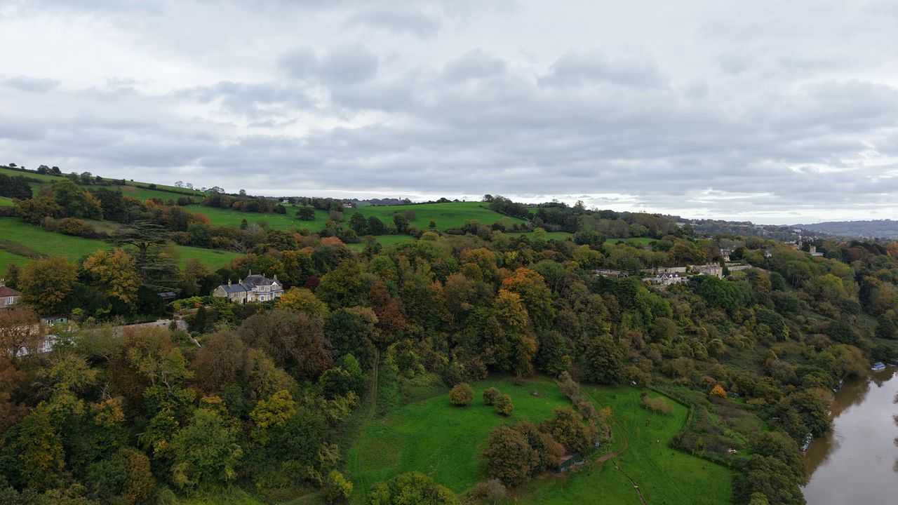 A shot of Bath, UK, taken with a DJI Air 3S drone