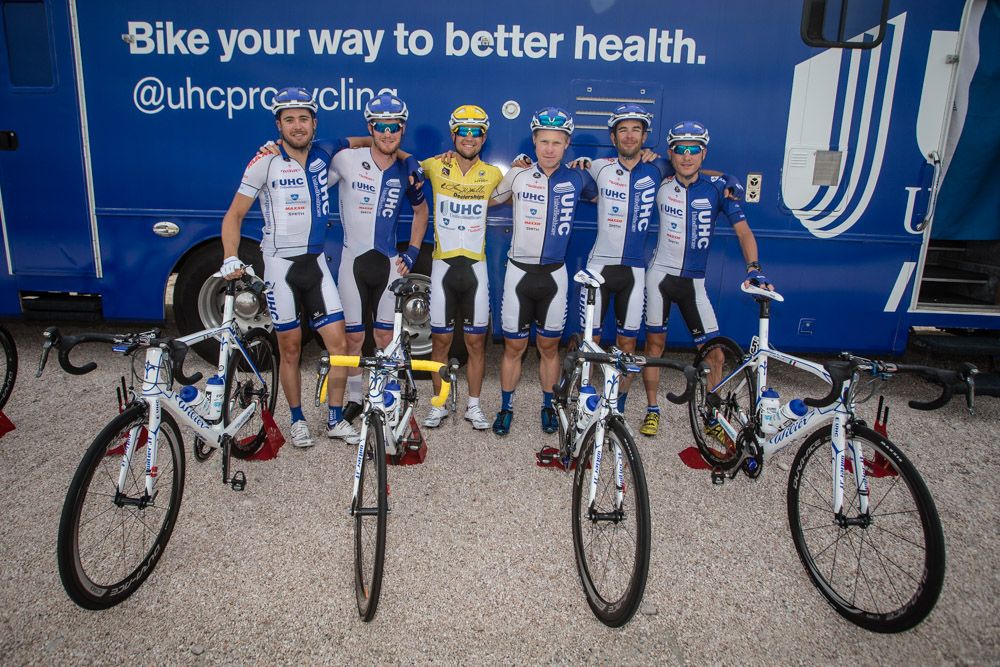 The UnitedHealthcare team gets ready to defend yellow for another day.
