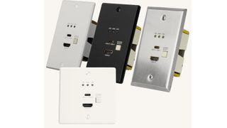 New AVPro Edge wall plates in silver, white, and black. 