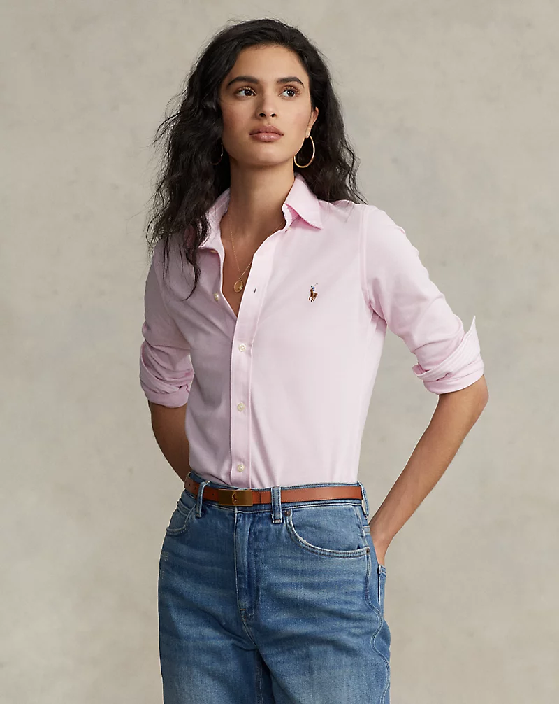 Slim Fit Knit Cotton Oxford Shirt