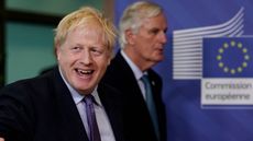 Boris Johnson and Michel Barnier at the European Commission in Brussels