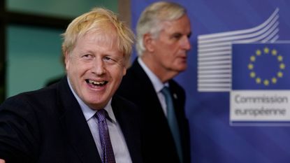 Boris Johnson and Michel Barnier at the European Commission in Brussels 