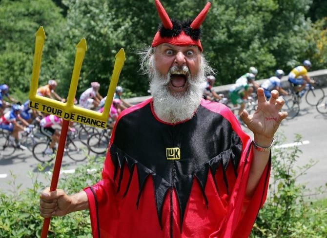 German fan Didi Senft, known as El Diablo in 2005.
