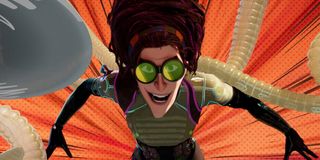 Spider-Man: Into the Spider-Verse Olivia Octavius leaping towards the camera