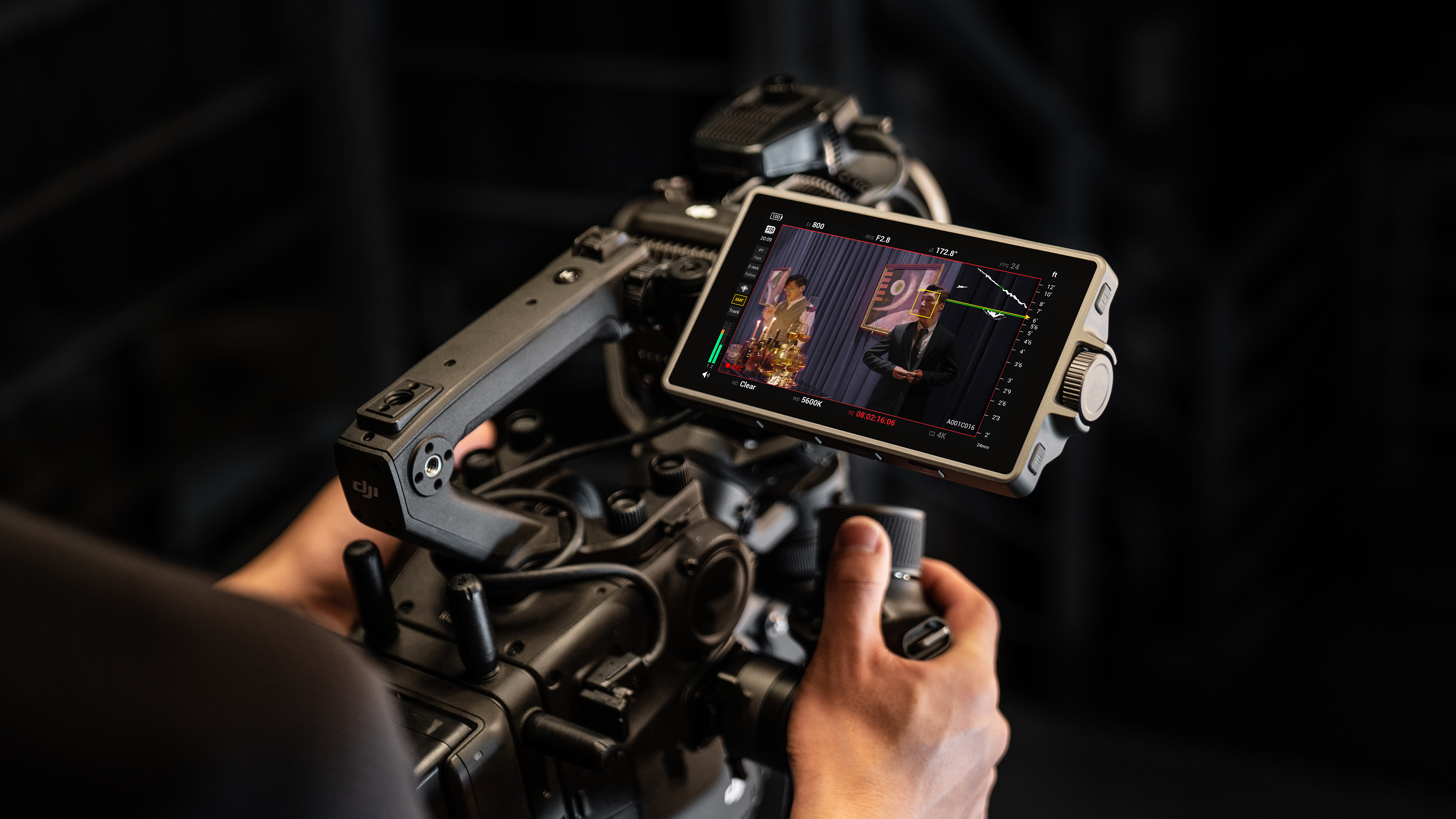 The DJI Ronin 4D being uses by a camera operator