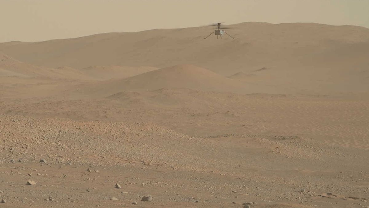 O rover Perseverance observa o helicóptero Mars Creativity (vídeo)