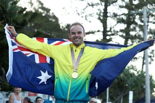 Steele von Hoff celebrates his Commonwealth Games victory