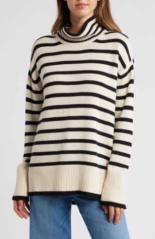 Lucky Brand, Cotton Blend Turtleneck Sweater