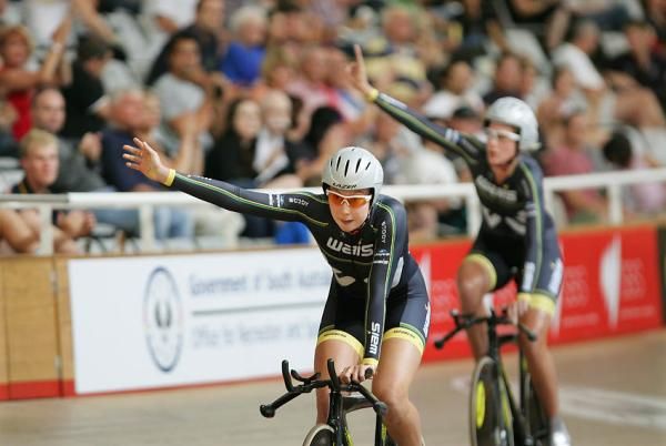West Australia celebrates its win in the team pursuit