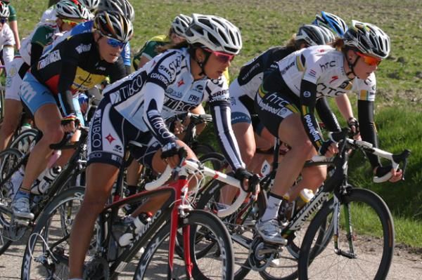 Adrie Visser (HTC Highroad Women) leads the peloton