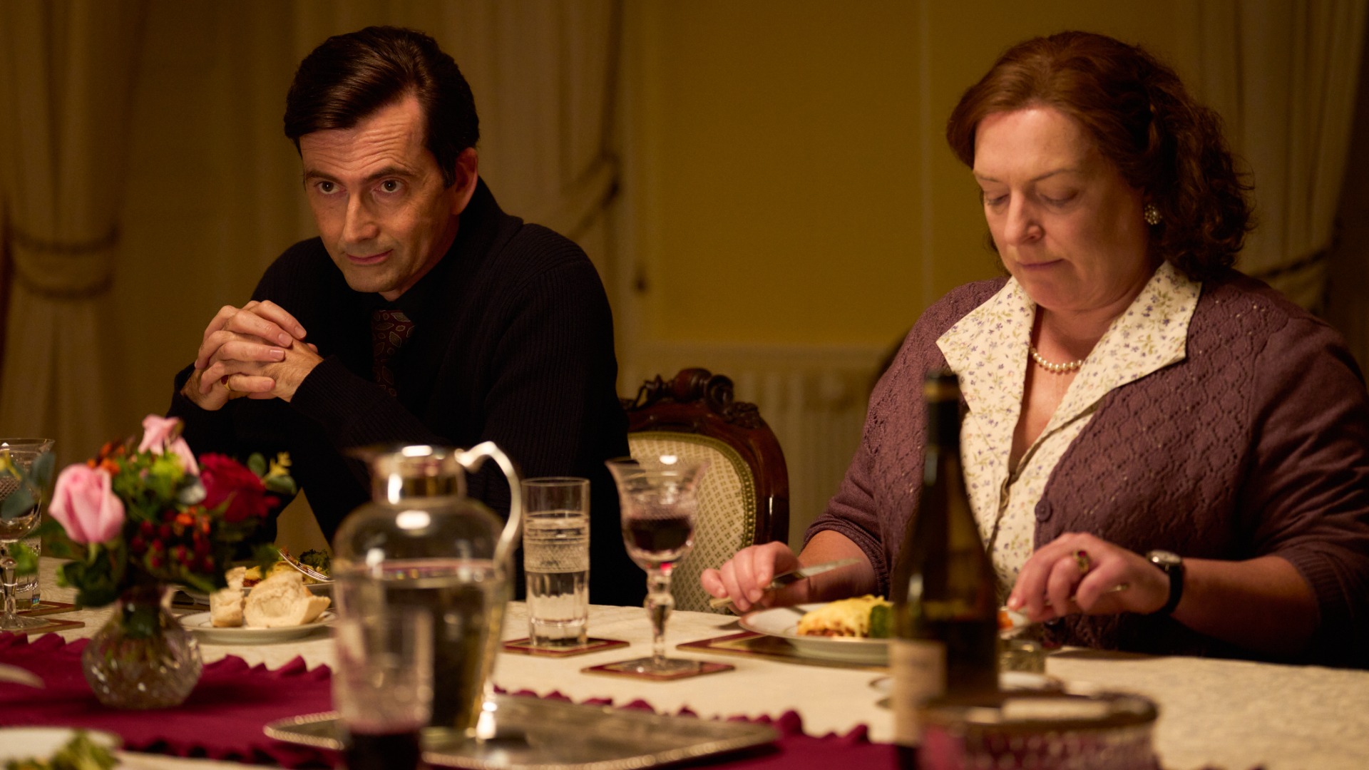 David Tennant as Tony and Claire Rushbrook as Monica in Rivals