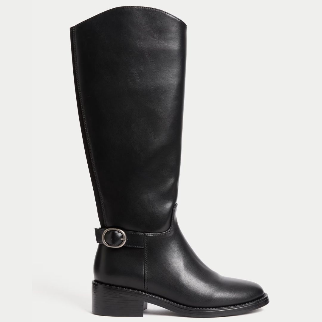 M&amp;amp;S Buckle Knee High Riding Boots