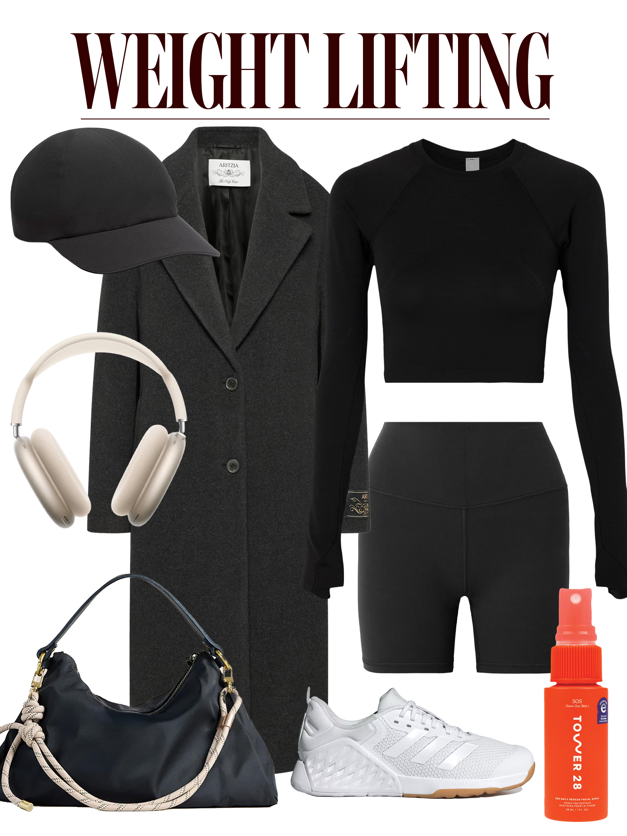 collage of activewear