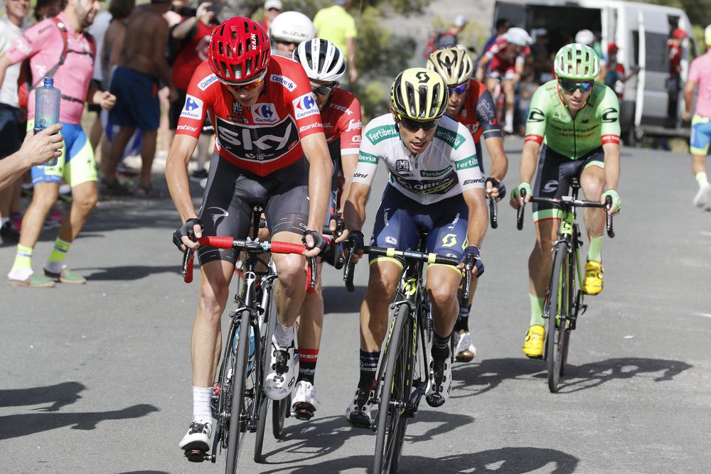 Chris Froome (Team Sky) puts his rivals under pressure on stage 8 of the Vuelta