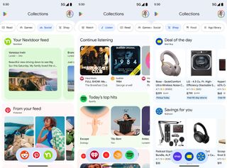 A look at the new Play Store curated collections including shopping, music, and social