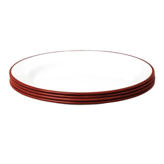 Set of 4 Pillar box red plates by Falcon