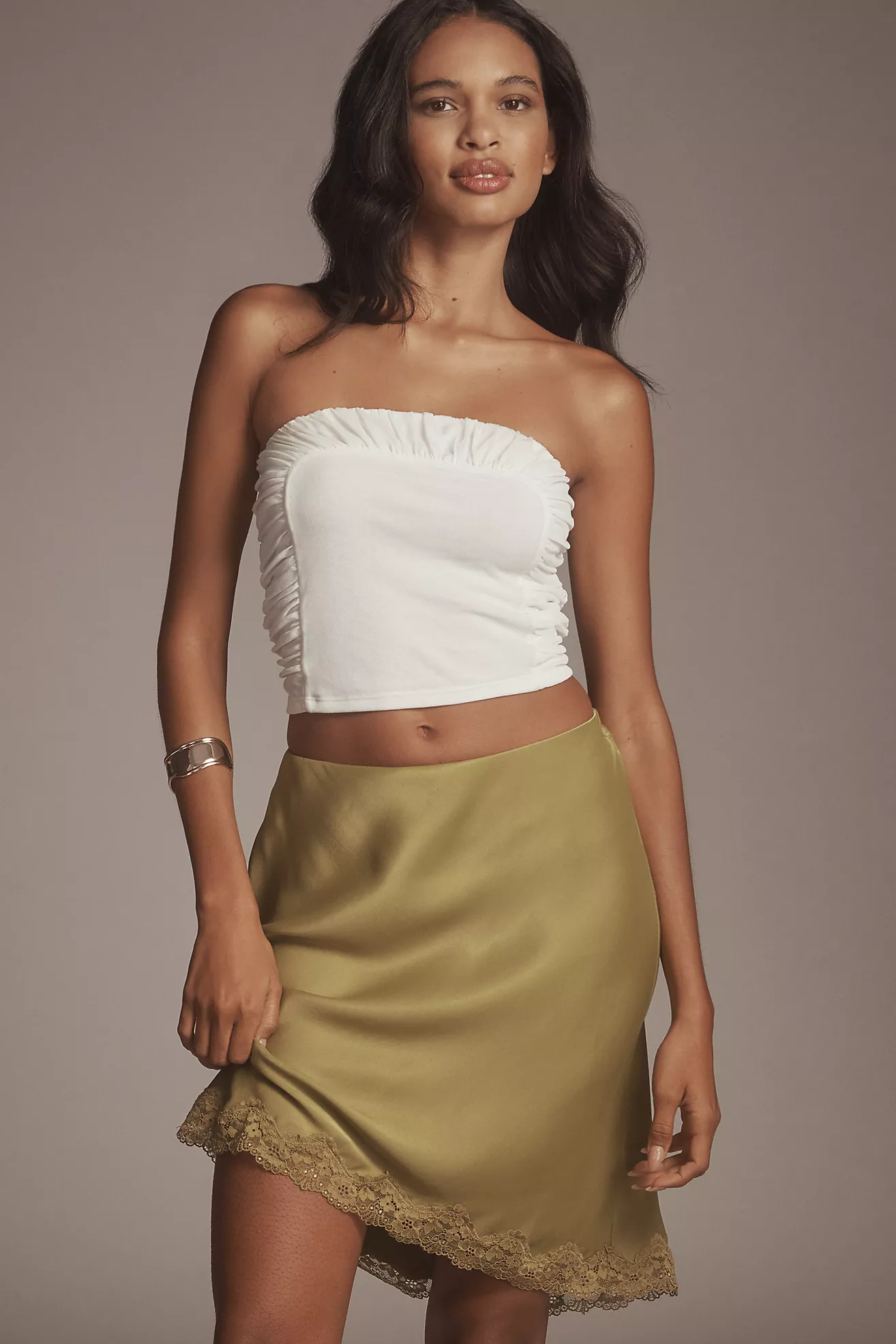 The Tilda Knee-Length Slip Skirt: Scallop Lace Edition