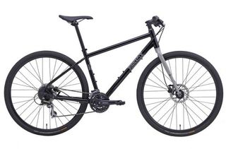 one of the best bikes for commuting is the Pinnacle Lithium 3 Men's Hybrid bike which is shown in the image with the handle bars pointing to the right