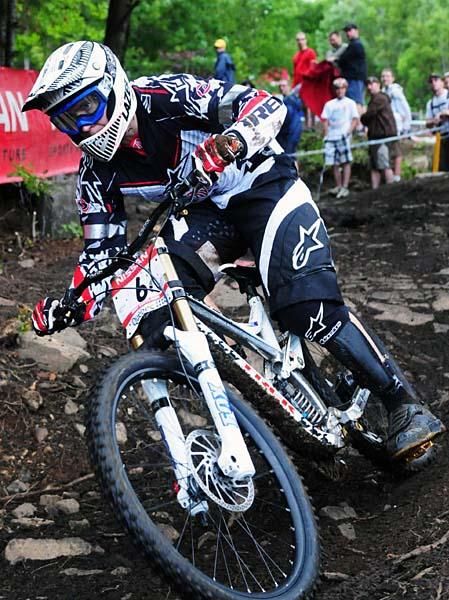 Justin Leon (Trek World Racing) on an off-camber section of the course.